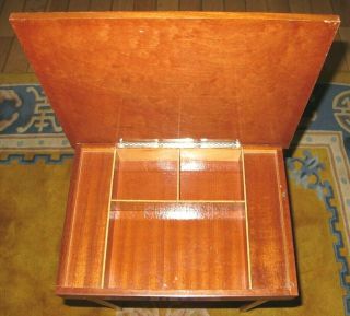 Vintage Italian Inlaid Wood Floral Jewelry Music Box Accent Table 2
