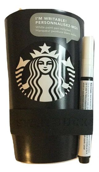 Starbucks Create - Your - Own Double Wall Traveler With Pen Ceramic 12 Oz Black