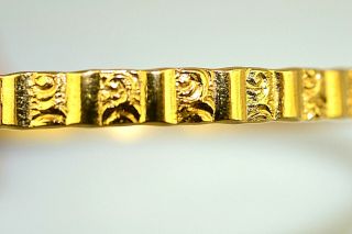 Vintage Danecraft Gold Filled Bangle Bracelet W/ Alternating Stripe Design
