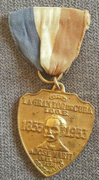 Masonic Medal Cuban Hero Jose Marti Order Centenary 1853 - 1953