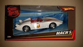 Speed Racer Mach 5 Hot Wheels 1:24 Scale White Diecast Car