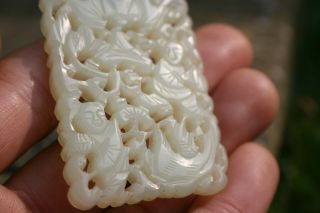 Chinese Jade Stone Hand Carved Double - Sided Two Child Figure Pendant