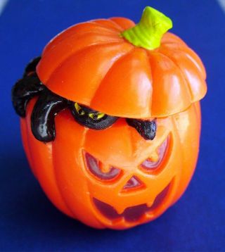 Heartline Minature Figure Halloween Vintage Pumpkin Jol Black Spider Pvc Merry