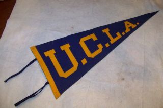 Vintage Ucla College Football Pennant Sewn Letters Old University