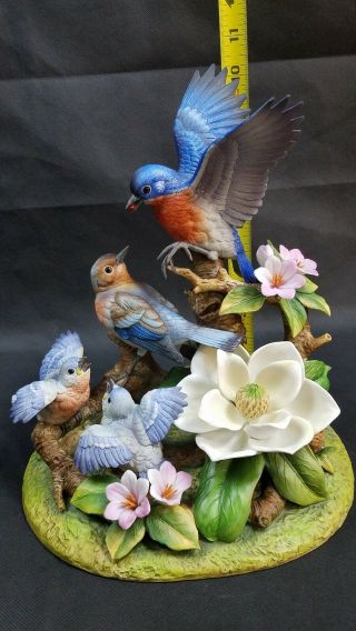 D) Andrea By Sadek " Bludebird Family " Large Limited Edition Figurine