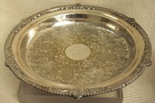 Large Heavy Vintage Viners Silver Plated Bowl 12 1/4 " Chased Decoration