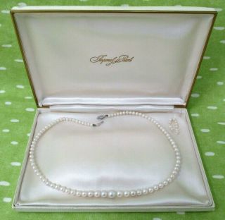Vintage Pearl Necklace 10k White Gold Clasp 16 " Imperial Cultured Pearls Estate