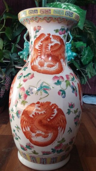 Antique Chinese Tongzhi Porcelain 15 " Vase - Jardiniere - Brush Pot - Urn - Jar