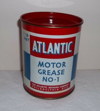 Atlantic Refining Co Philadelphia U.  S.  A Full Steel 1 Pound Motor Grease No - 1 Can