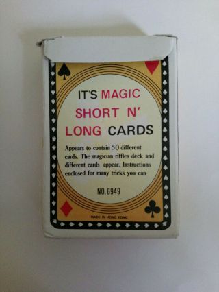 Magic Playing Cards Trick Tricks Short And Long Cards