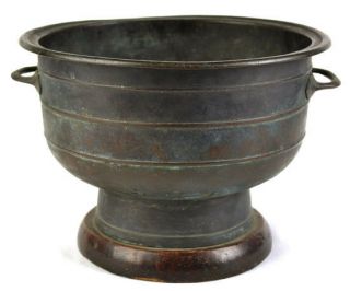 Antique Chinese Bronze Incense Burner Offering Bowl Censer Japanese ? Old Patina
