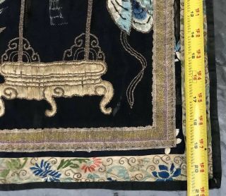 Antique Chinese Silk Embroidery Panel Qing Dynasty Of Precious Objects 2