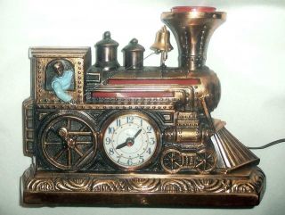 Vintage United Train Engine Lighted Motion Clock Md.  470,  Locomotive