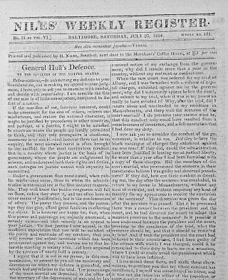 Gov Clark Prairie Du Chien Expedition - Capt.  Porter " Essex " 1814 Newspaper