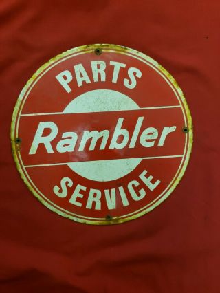 Rambler Parts And Service Porcelain Sign
