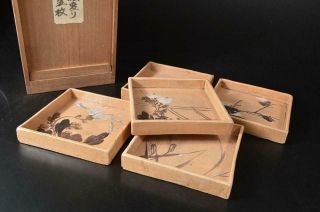 U5012: Japan Xf Old Kiyomizu - Ware Ornamental Plate/dish Ogata Kenzan Made W/box