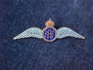 Orig Ww1 - Ww2 Raf Sweetheart Pilots Wing Made In England Royal Air Force Silver