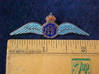 Orig WW1 - WW2 RAF Sweetheart Pilots Wing Made In England Royal Air Force Silver 2