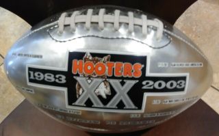 Hooters Football Silver & White Owl Logo White Laces 20 Years Anniversary