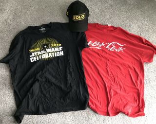 Star Wars Celebration 2019 & Coca - Cola Galaxy’s Edge Shirts Xl & Solo Hat