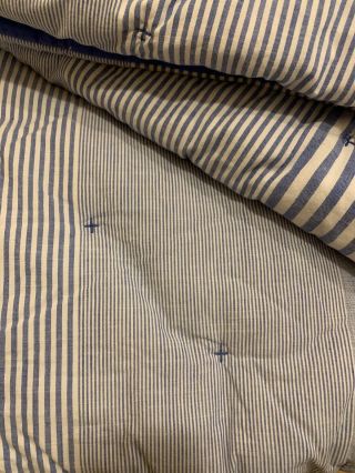 Pottery Barn Teen Vintage Stripe FULL QUEEN Comforter,  2 STANDARD Shams BLUE 2