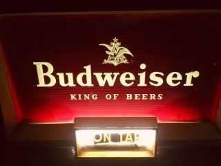 Vintage 1950s Budweiser Light Up Back Bar Sign Anheuser Busch