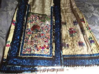 ANTIQUE LATE 19TH/ EARLY 20TH QING CHINESE EMBROIDERED SILK SKIRT 3