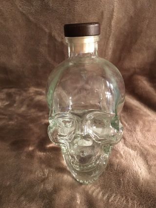 Crystal Head Vodka Empty Large 1.  75l Skull Bottle With Cap Euc