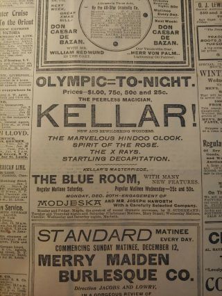 Dec 12,  1897 Newspaper Page 7679 - Harry Kellar Magician - Tonight In St Louis