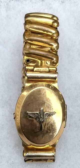 Wwii Army Air Force Aaf Sweetheart Home Front Locket Bracelet W/ Engraving & Pic