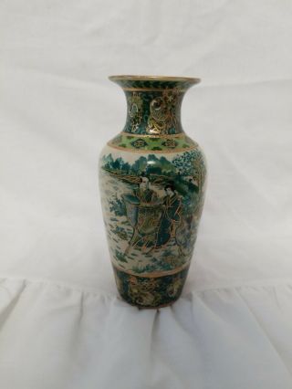 Chinese Famille Verte Biscuit Porcelain Vase,  19th Century