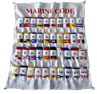 100 Cotton - U.  S.  Navy Signal Code Flag Set - Set Of Total 40 Flag With Case