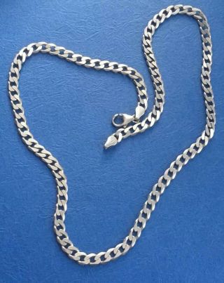 Vintage Curb Links Sterling Silver Chain Necklace For Men 23.  9g