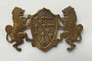 Vintage Joseff Of Hollywood Heraldic Brass Pin