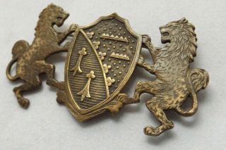 Vintage JOSEFF OF HOLLYWOOD Heraldic Brass Pin 2