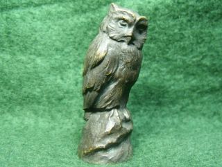 Antique Bronze Figural Owl Statue Sealing Wax Stamp Seal