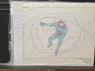 Star Trek Production Animation Cel Drawing/scene Guide Drowning Red Shirt