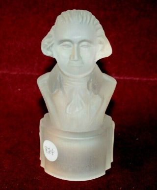 Frosted Crystal Glass Bust Of George Washington By Gillinder
