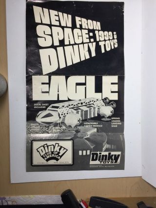Vintage Dinky Space 1999 Eagle Mini Poster 18” X 11”