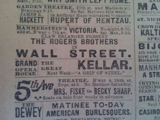 Sept 29,  1899 Newspaper Page 4359 - Harry Kellar,  Magician - Magic Next Week