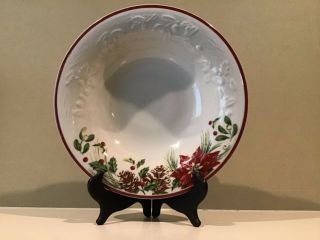 Longaberger Nature’s Garland Poinsettia Cereal Bowl By Nicholas Mosse