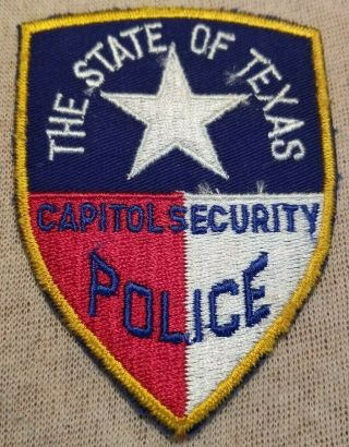 Tx Vintage Texas State Capitol Security Police Patch (4in)