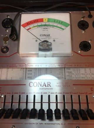 Vintage Conar Model 221 Tube Tester With Manuals.  The Good 2