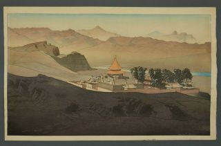 1937 Pieter Irwin Brown Jehol Manchuria Chinese Mountain Resort Woodblock Print