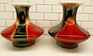 Stunning Pair Chinese Oxblood Langyao Vases Flambe Sang De Boeuf 2