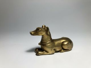 Chinese Antique Bronze Hound Scroll Weight