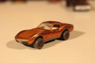 Vintage Redline Hotwheels 1967 Custom Corvette Mattel Toy Cars Orange