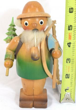 German Incense Burner Smoker Woodsman With Saw And Christmas Tree Figure 7