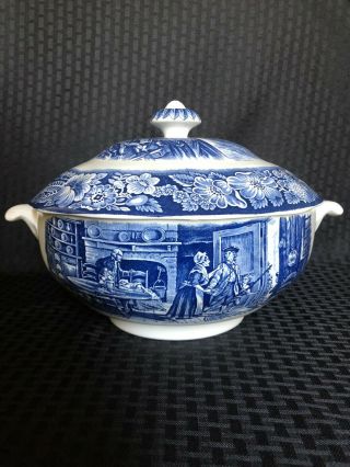 Vintage Staffordshire Liberty Blue Soup Tureen With Lid