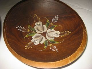 Rosemaling - Style Wooden Bowl With Handle,  Weston,  Vermont